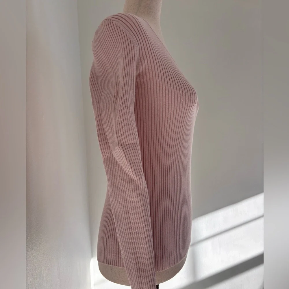 St John’s bay cotton blend sweater vneck light pink